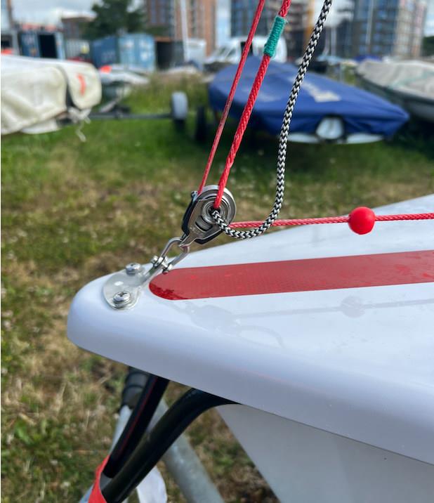 The bow of the winner's boat during the Phantom SE Travellers Series at Shoreham photo copyright Dave Patrick taken at Shoreham Sailing Club and featuring the Phantom class