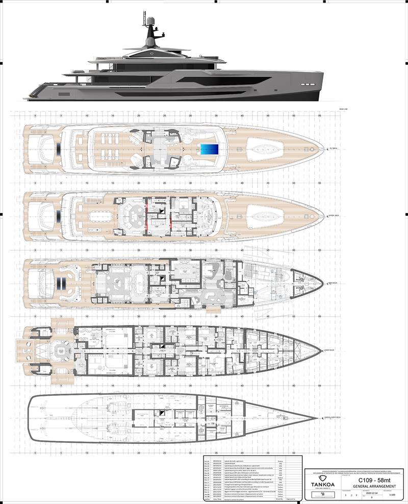 58m superyacht Diamond Binta - General arrangement - photo © Tankoa Yachts