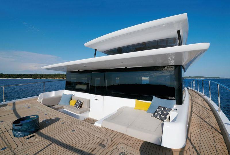 Silent 62 3-Deck solar electric catamaran - Bow lounge - photo © Massimo Ferrari