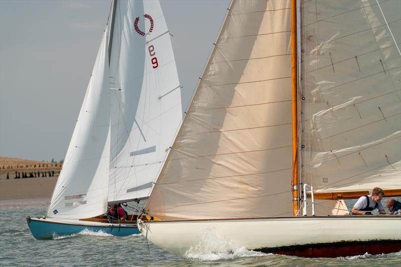 An East Coast One Design and a Royal Corinthian One Design race during Burnham Week 2024 photo copyright Petru Balau Sports Photography / sports.hub47.com taken at Royal Corinthian Yacht Club, Burnham and featuring the Royal Corinthian One Design class