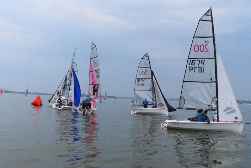 Race 2, final windward mark, where has the wind gone? - RS200 open meeting at Parkstone - photo © Adrian Whaley