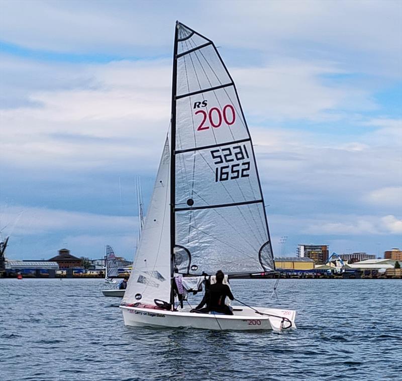 Will Storey and Kate Allam during the RS200 Summer Championship including SW Ugly and EaSea Tours at Parkstone photo copyright Will Taylor taken at Parkstone Yacht Club and featuring the RS200 class