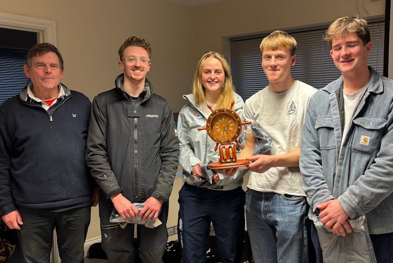 British Keelboat League bonanza at Rutland - Event Director David Wilkins with winning team Solent Irish from Solent University - photo © Gill Wilkins