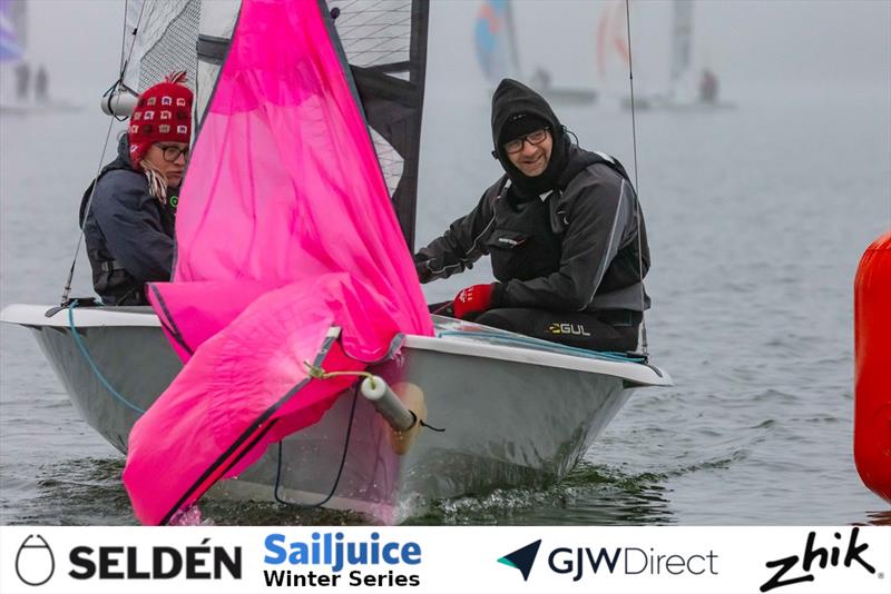 Jonathan and Nicola Willars RS400 is the first old boat at the Seldén Sailjuice Winter Series Fernhurst Books Draycote Dash photo copyright Tim Olin / www.olinphoto.co.uk taken at Draycote Water Sailing Club and featuring the RS400 class