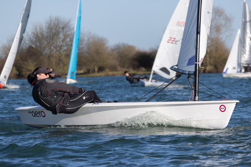 Rebecca Ogden first lady (6th overall) in an Aero at the 2025 Notts County Cooler photo copyright David Eberlin taken at Notts County Sailing Club and featuring the RS Aero 6 class