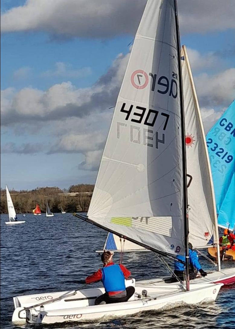 Joe Scurrah racing on Saturday during the Staunton Blaster 2025 photo copyright Alan taken at Staunton Harold Sailing Club and featuring the RS Aero 7 class