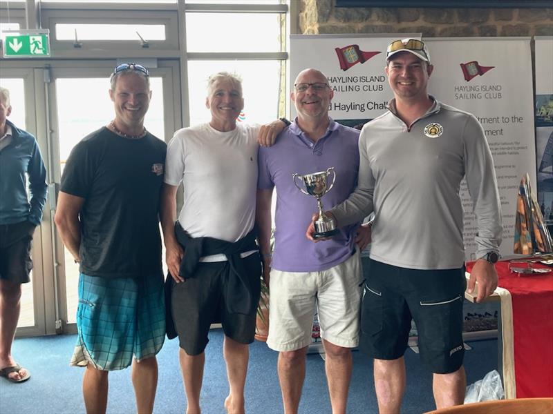 White Storm trophy winners Paul, Garath, Rob presented by Simon Hooper during the Zhik RS Elite Southern Area Championship 2024 at HISC - photo © Jo Hewitson