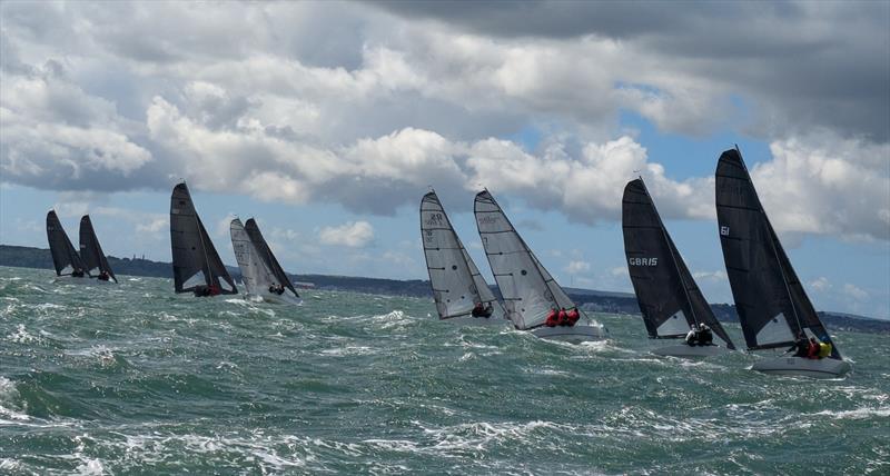 Race 6 start during the Zhik RS Elite UK Nationals at Hamble photo copyright Debbie Jarvis taken at Royal Southern Yacht Club and featuring the RS Elite class