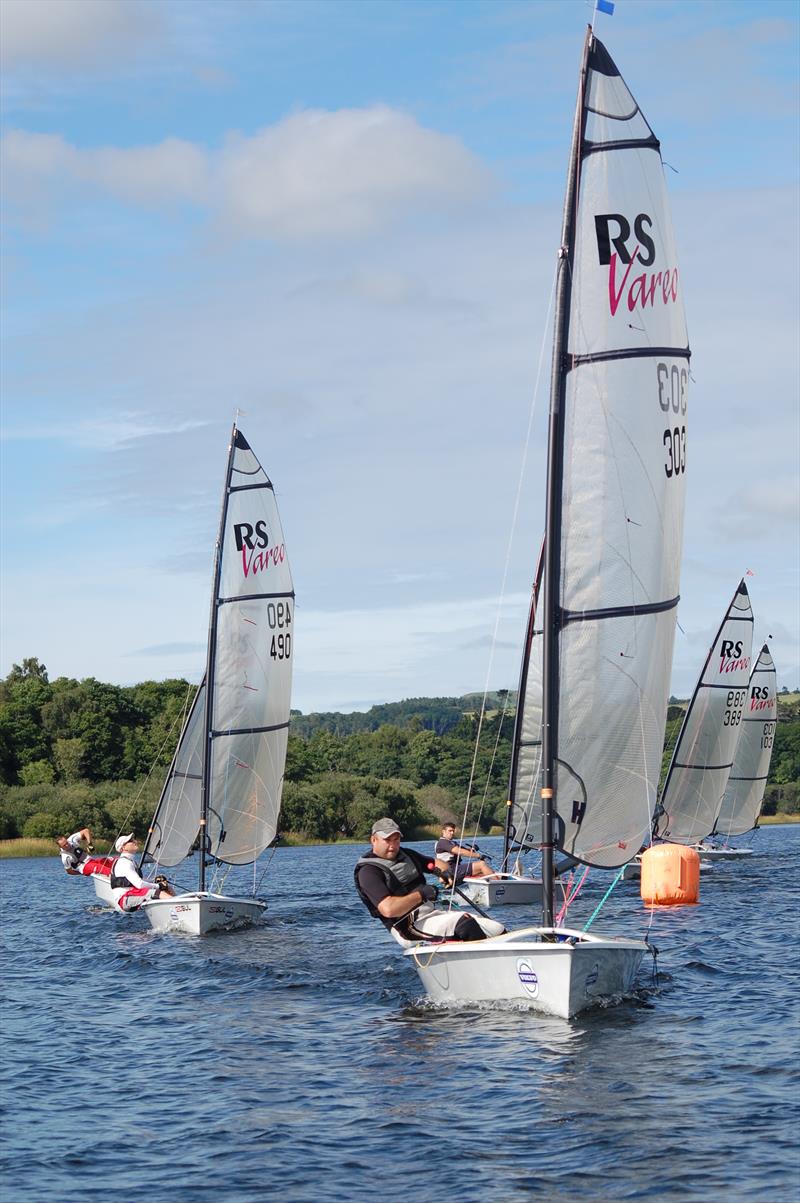 Mike Cowan leading Race 2 during the RS Vareo Nationals at Bassenthwaite photo copyright Alistair Duncan taken at Bassenthwaite Sailing Club and featuring the RS Vareo class