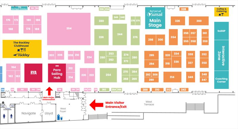 West side floorplan - RYA Dinghy & Watersports Show 2025 photo copyright RYA taken at RYA Dinghy Show and featuring the  class