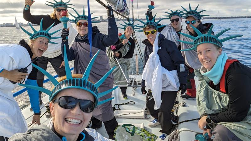 Liberator's crew having some pre-race fun yesterday at the Australian Women's Keelboat Regatta 2024 - photo © AWKR