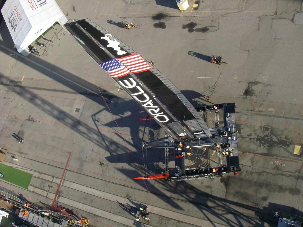 Crane's eye view - Oracle Team USA photo copyright Neil Wilkinson - OTUSA taken at  and featuring the  class