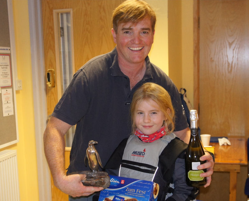 Rory and Alex Paton win the Penguin Trophy photo copyright Ann Brunskill taken at Royal Lymington Yacht Club and featuring the Scow class