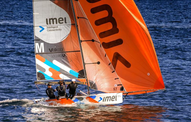 IMEI - Joel Beashel, Trent Barnabas, Rob Napper photo copyright Sail Media taken at Manly 16ft Skiff Sailing Club and featuring the 16ft Skiff class