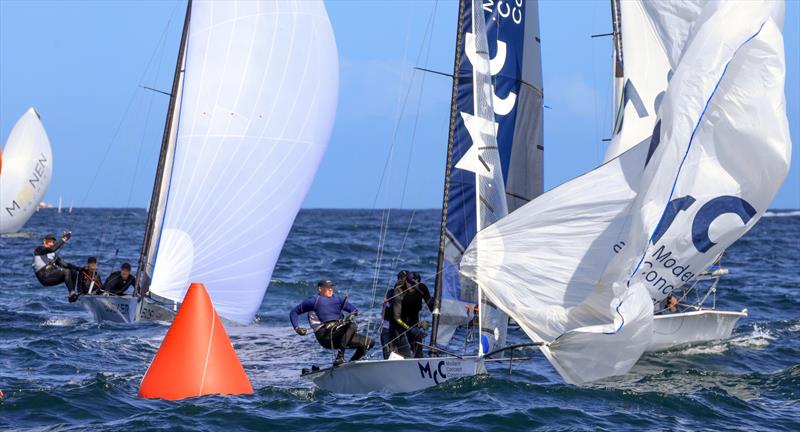 Manly 16ft Skiff Club Championship Heat 3: Modern Concept Constructions - Kurt J Hansen, Chris Williams, Jackson Cranfield photo copyright SailMedia taken at Manly 16ft Skiff Sailing Club and featuring the 16ft Skiff class