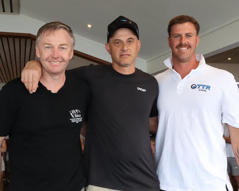 TTR Civil -State Handicap winners - Phil Bower, Richard Nardone, Ryan Lindsay - 2024 16ft Skiff NSW State Championships photo copyright Sally Darmanin taken at  and featuring the 16ft Skiff class