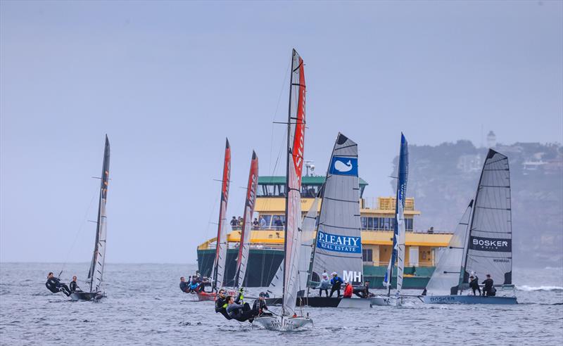 2024 16ft Skiff NSW State Championships Heat 3 winner - Erics Storage, Scott Cotton photo copyright SailMedia taken at  and featuring the 16ft Skiff class