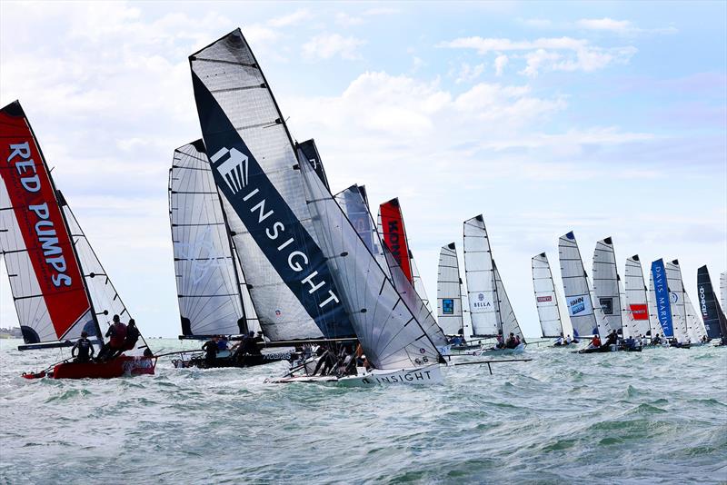 Port tack and away for Insight photo copyright Promocean Media taken at Maryborough Sailing Club and featuring the 16ft Skiff class