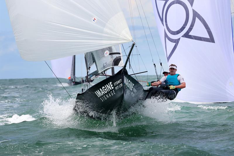 Australian 13ft and 16ft Skiff titles Day 5 Imagine Signage photo copyright Promocean Media taken at Maryborough Sailing Club and featuring the 16ft Skiff class