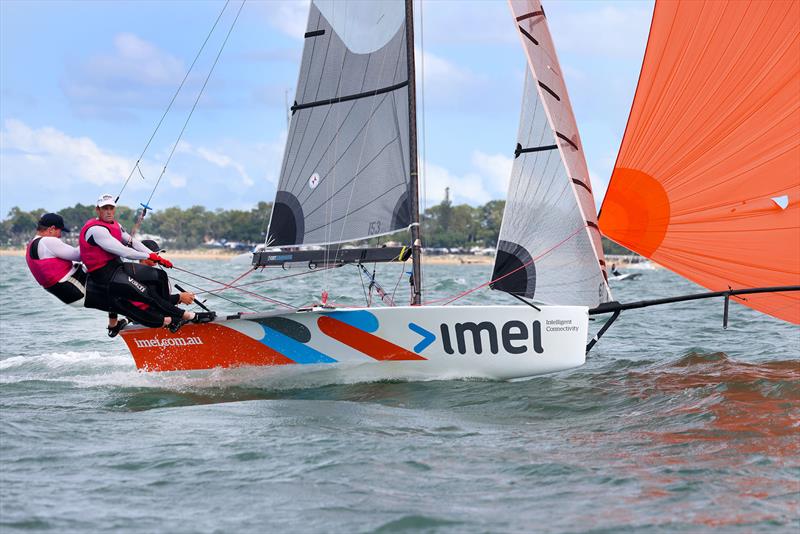 Australian 13ft and 16ft Skiff titles Day 5 Series leader IMEI photo copyright Promocean Media taken at Maryborough Sailing Club and featuring the 16ft Skiff class