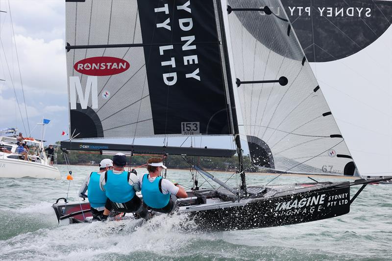 2025 Australian 13ft and 16ft Skiff Championships - Imagine Signage claimed 2nd place photo copyright Promocean Media taken at Maryborough Sailing Club and featuring the 16ft Skiff class