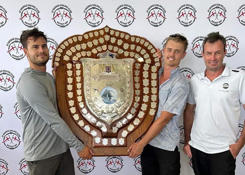 Max Paul, Jack Hilderbrand, and Nathan Wilmot. Stuart Shield winners February 2024 - photo © St George Sailing Club