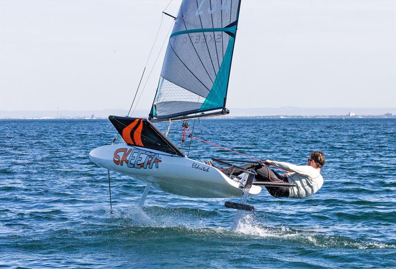 The Skeeta Foiler, featuring the Stoke Foil Boost photo copyright Paul Leong taken at McCrae Yacht Club and featuring the SKEETA class