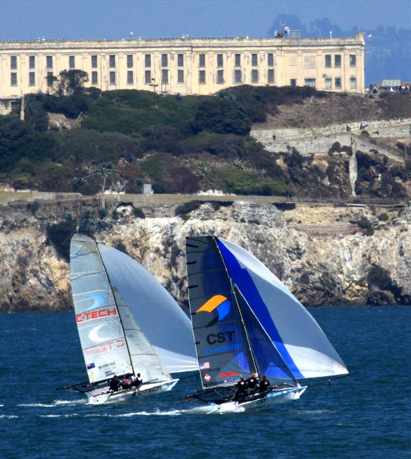 Nespresso International 18 Skiff Regatta in San Francisco day 5 photo copyright Rich Roberts taken at St. Francis Yacht Club and featuring the 18ft Skiff class