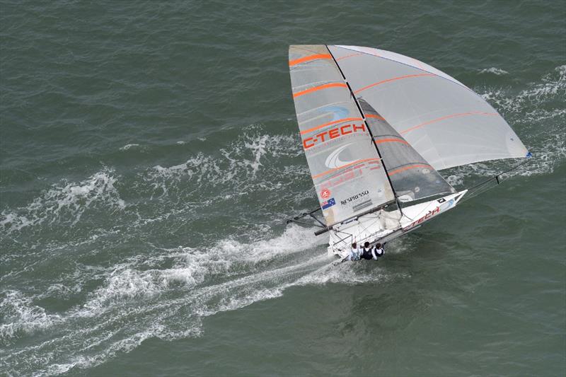 2013, NZs C-Tech won the Mark Foy Trophy at San Francisco photo copyright Christophe Favreau taken at Australian 18 Footers League and featuring the 18ft Skiff class