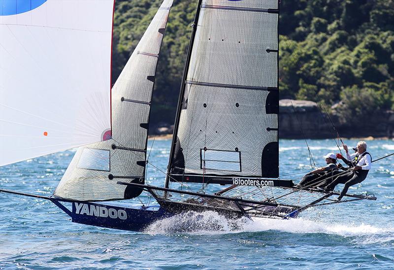 Yandoo team in action on Sydney Harbour photo copyright Frank Quealey taken at Australian 18 Footers League and featuring the 18ft Skiff class