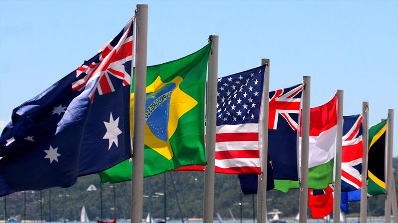 Flags for the 2006 competing teams at the JJs  - photo © Frank Quealey