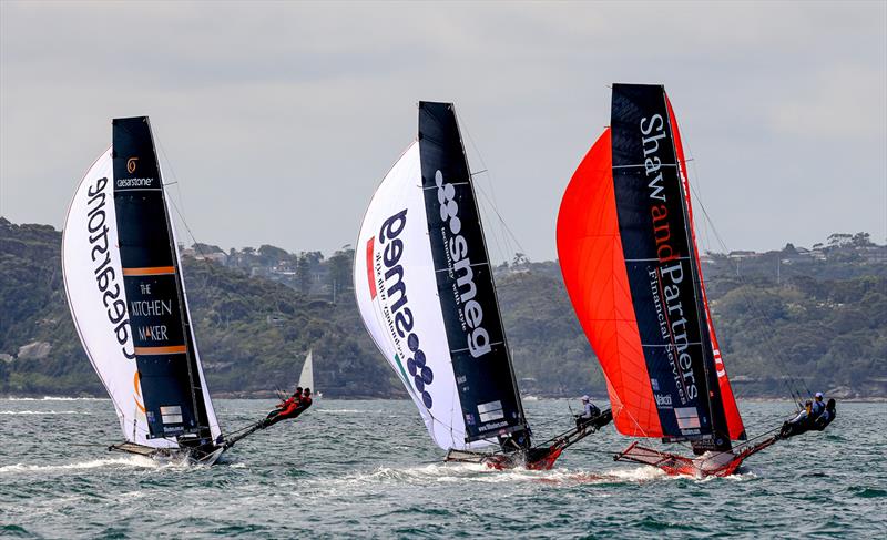 Race 5 spinnakers - 2023-24 NSW 18ft Skiff Championship - photo © SailMedia