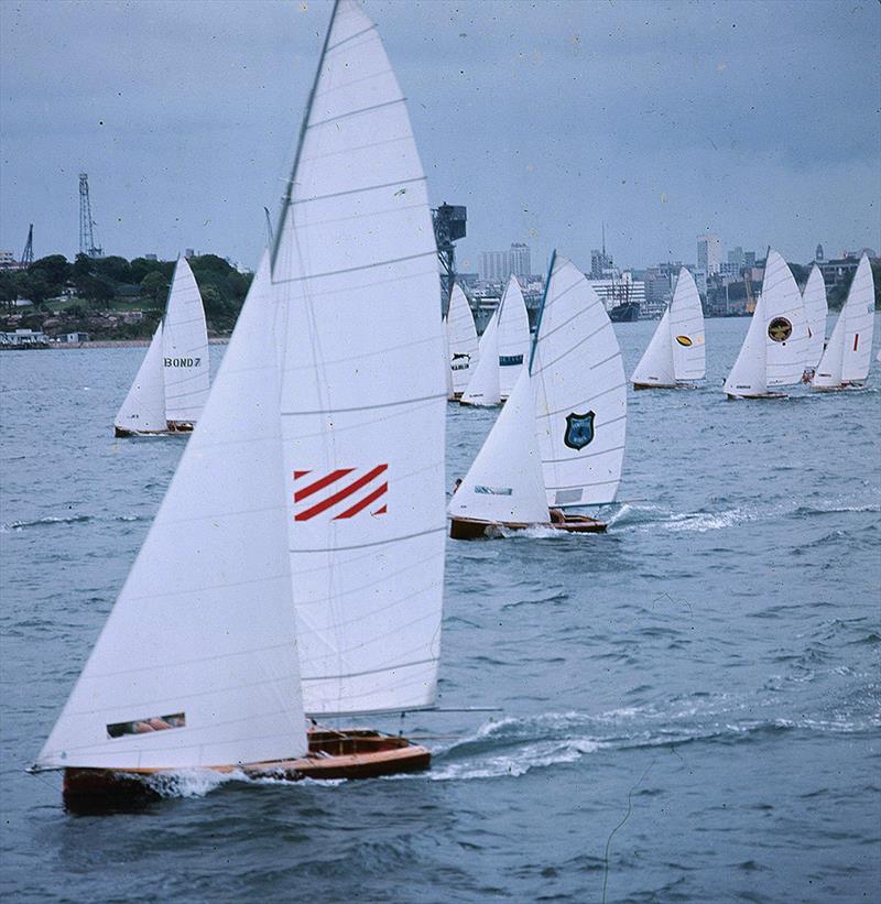 Willie B and the League fleet on Sydney Harbour duuring the late60s-early 70s photo copyright Archive taken at Australian 18 Footers League and featuring the 18ft Skiff class