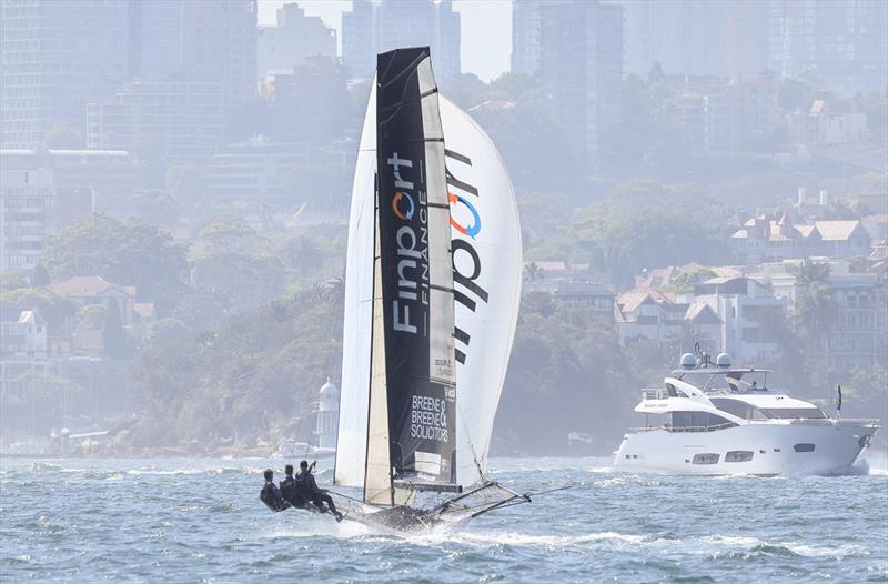 Finport Finance head for home and victory in Race 6 - 8ft Skiff NSW Championship 2024 photo copyright SailMedia taken at Australian 18 Footers League and featuring the 18ft Skiff class