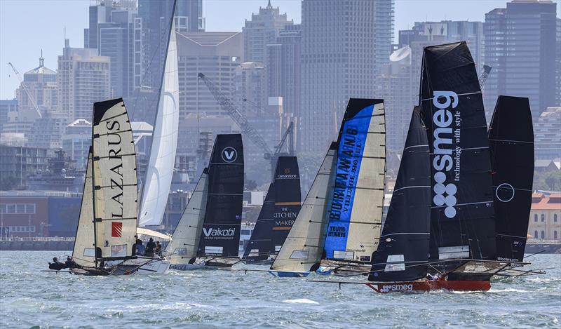 Shortly after the start in Race 5 - 8ft Skiff NSW Championship 2024 photo copyright SailMedia taken at Australian 18 Footers League and featuring the 18ft Skiff class