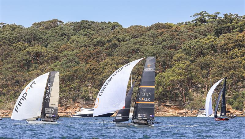 Mid fleet spinnaker run in Race 5 - 8ft Skiff NSW Championship 2024 - photo © SailMedia