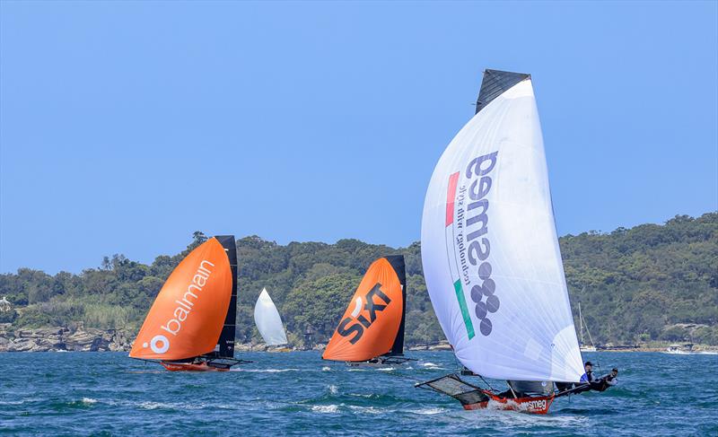 Going to the finish line in Race 7 - 18ft Skiff NSW Championship 2024 - photo © SailMedia