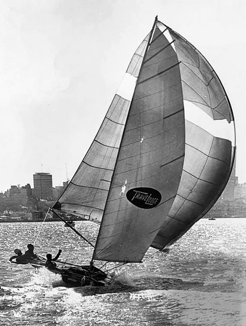 Travelodge, the look of a champion in the 1960s photo copyright John Stanley Collection taken at Australian 18 Footers League and featuring the 18ft Skiff class