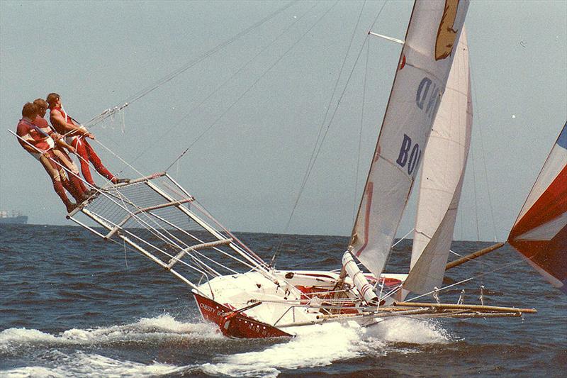 Chesty Bond crew in the Ocean Challenge, 1985 - photo © Frank Quealey