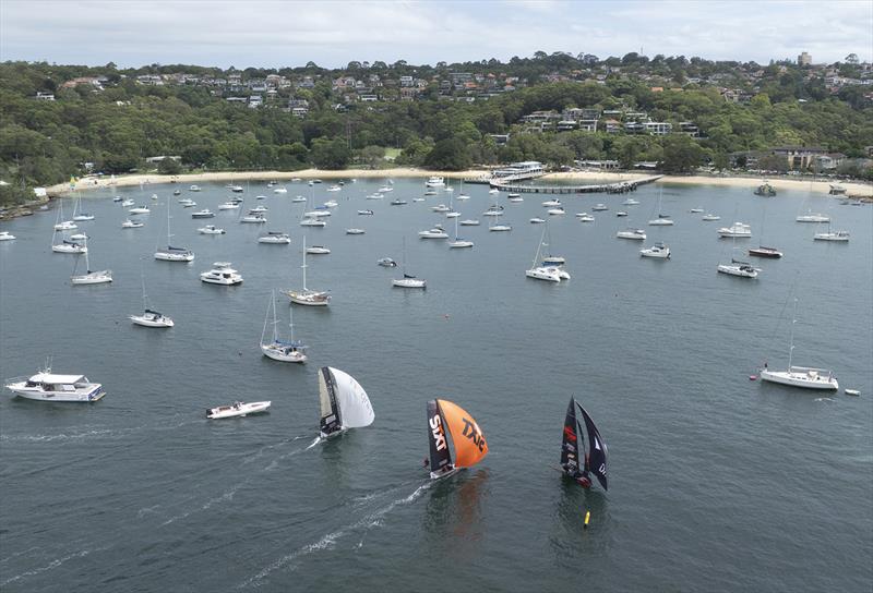 Three 18ft leaders at the half way mark - Sydney Harbour Marathon - photo © SailMedia