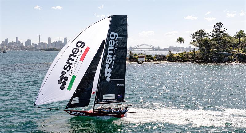 Consistent Smeg team in action photo copyright SailMedia taken at Australian 18 Footers League and featuring the 18ft Skiff class