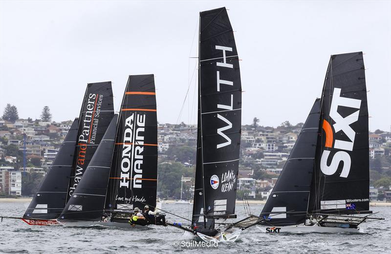 Winnings 2025 JJ Giltinan 18ft Skiff Championship Races 3 & 4: Starboard tackers crossing upwind - photo © SailMedia