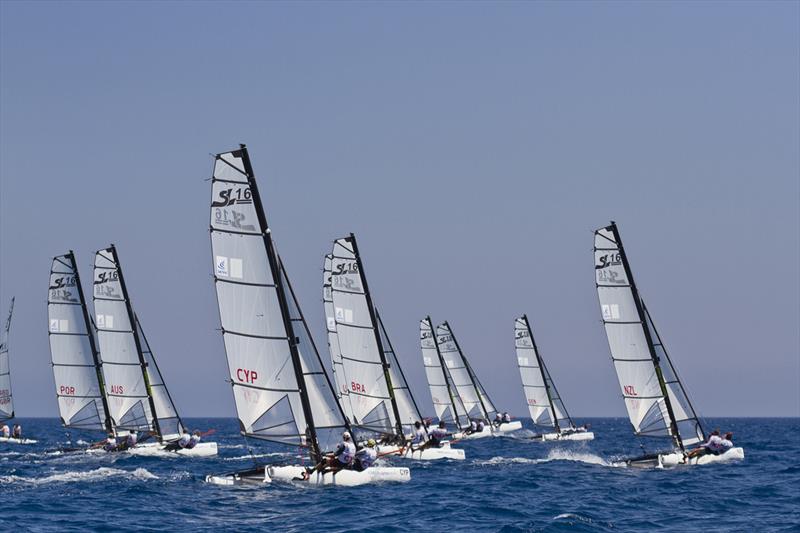 Sail First ISAF Youth Worlds day 1 photo copyright Icarus / ISAF Youth Worlds taken at  and featuring the SL16 class