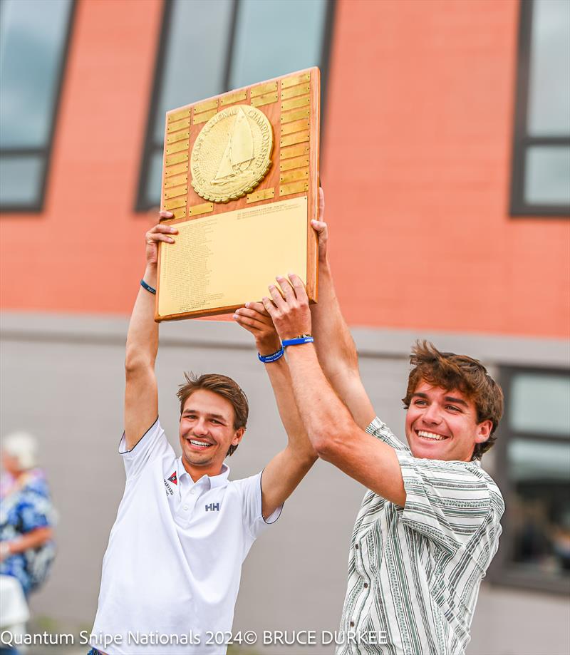 Justin Callahan and Trevor Davis win the Quantum Snipe U.S. National Championship 2024 at Jubilee Yacht Club - photo © Bruce Durkee