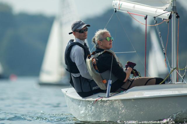 Matthew Wolstenholme and Liz Pike win the Budworth Snipe Open photo copyright BR Sailing Photography taken at Budworth Sailing Club and featuring the Snipe class