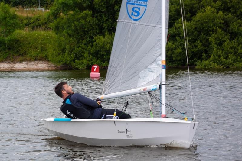 Paul Burgoine in the Demo Boat during the Shustoke Solo Open - photo © Paul Collins