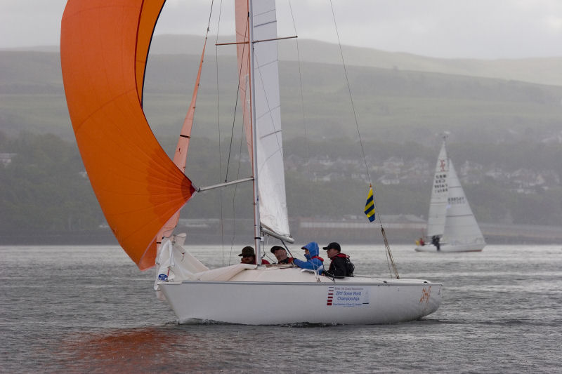 A couple of the Sonars brave the conditions at the Kip Regatta photo copyright Neill Ross taken at  and featuring the Sonar class