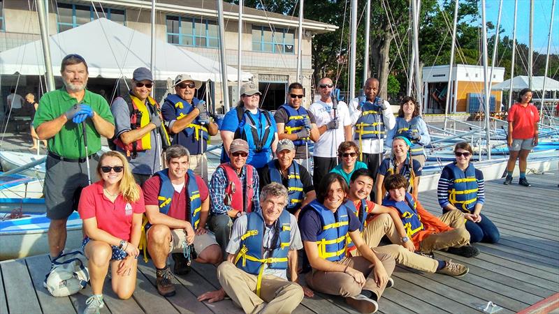 Sailors at Community Boating, Inc, in Boston, ahead of the annual Boston Blind Open Regatta photo copyright Community Boating, Inc. taken at Boston Sailing Center and featuring the Sonar class