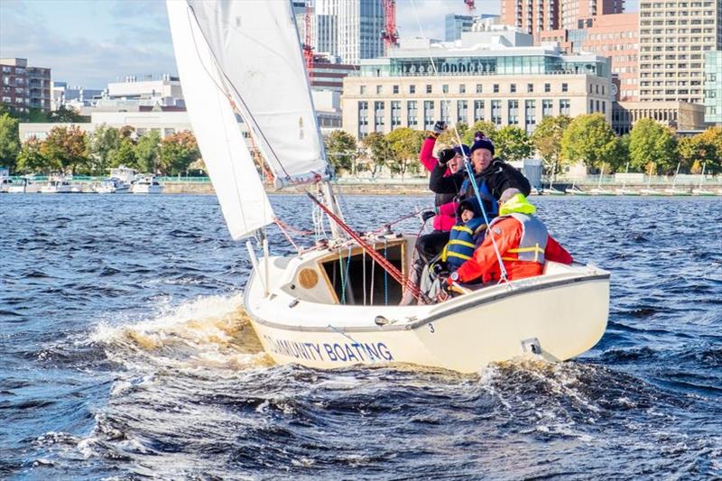 Racecourse action at Community Boating Inc.'s annual Boston Blind Open Regatta photo copyright Community Boating, Inc. taken at Boston Sailing Center and featuring the Sonar class