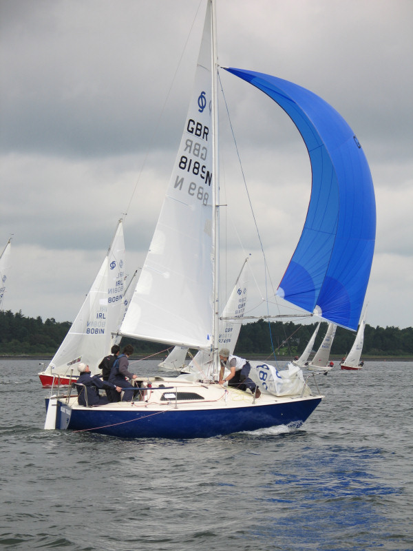 Action from the Sonata nationals on Strangford Lough photo copyright Philip Gas taken at Strangford Lough Yacht Club and featuring the Sonata class